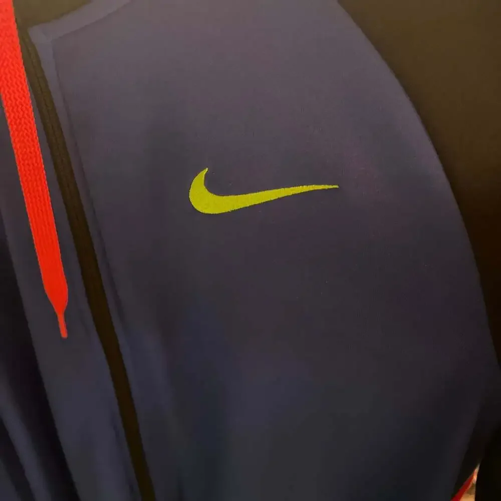 Nike Men's Dri-FIT Full Zip Athletic Training Hoodie, Blue/Black/Red, Size XL Ta